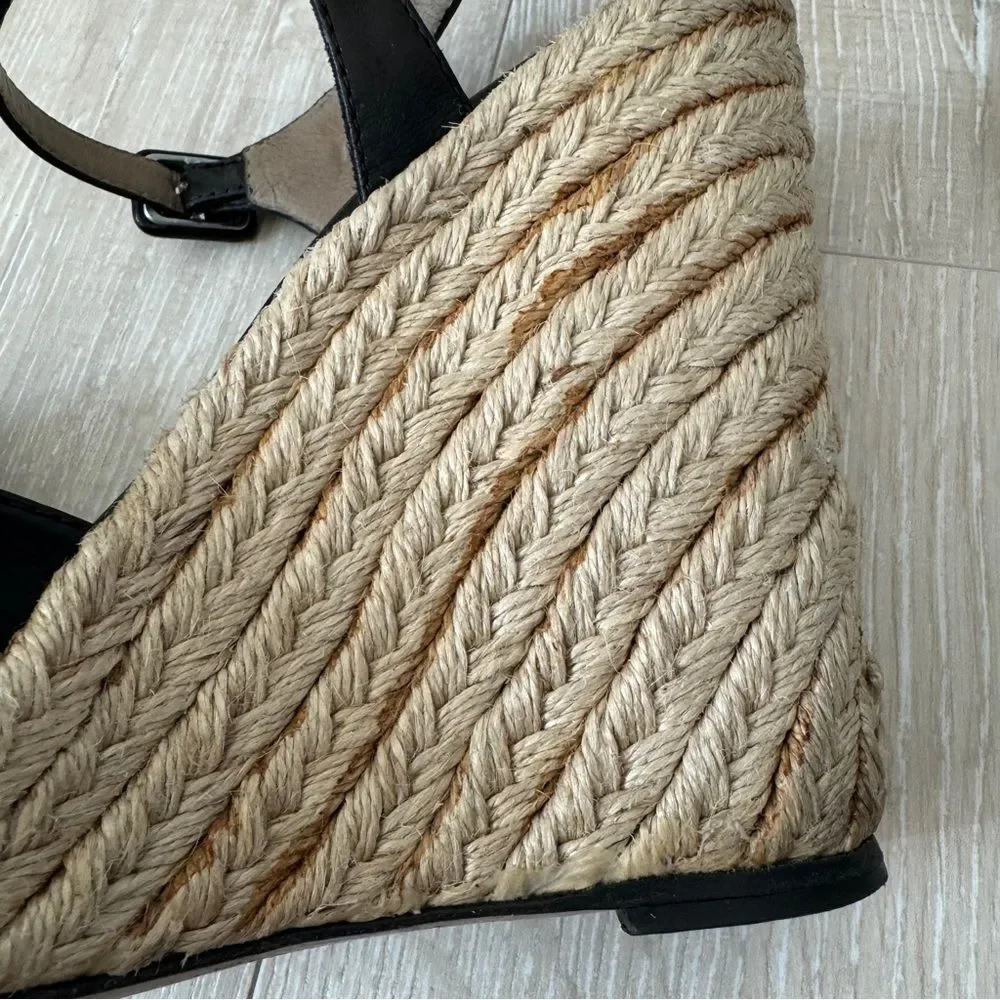 Valentino Garavani Nappa Bow Espadrille Wedge Sandals EU 38